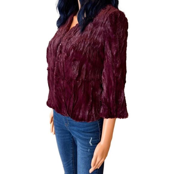 Rachel Roy Faux Fur Cropped Jacket - Picture 3 of 6